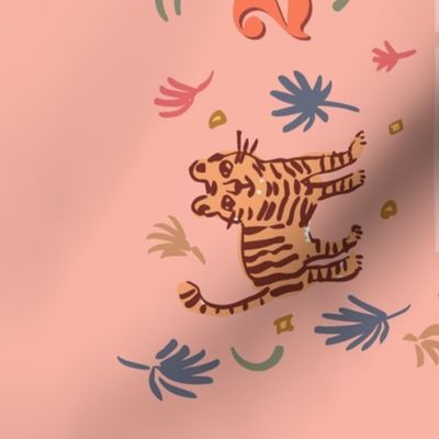 Doodle Tigers Pink calendar