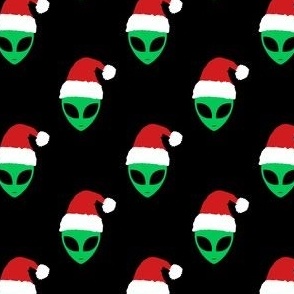 Alien Santa Hats in Black