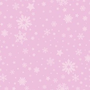 Simple Stars and Snowflakes in Tonal Pastel Pink