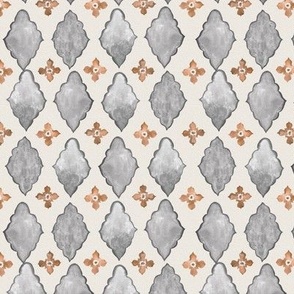  gray and tangerine watercolor pattern