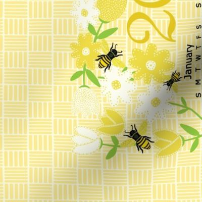 Bees and Flowers 2024 Wall Hanging & Tea Towel