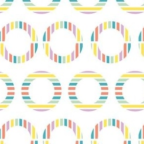 Multicolor Striped Geo Circles