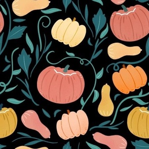 Fall-ing for Pumpkins and Gourds - Black