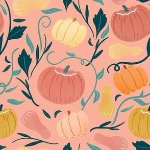 Fall-ing for Pumpkins and Gourds - Pink - Large