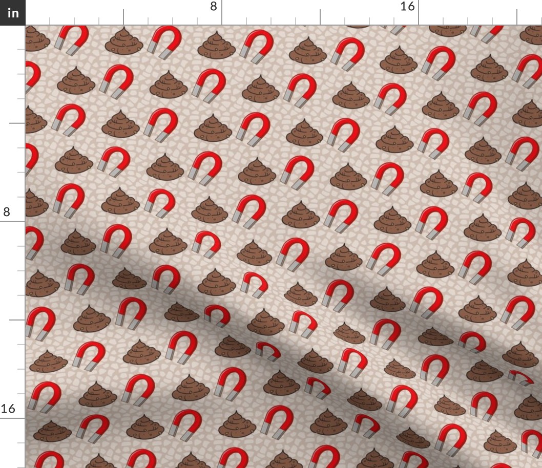 Medium Scale Shit Magnet Emojis on Tan