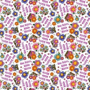 Small Scale Stay Trippy Little Hippy Girls Retro Smile Flowers
