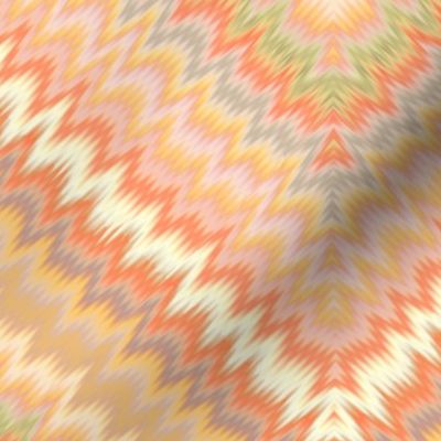Marbled Paper Look Chevrons in Coral and Cream