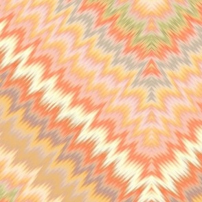 Marbled Paper Look Chevrons in Coral and Cream