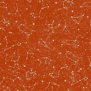 Large Scale Constellation Starry Skies on Sunset Orange
