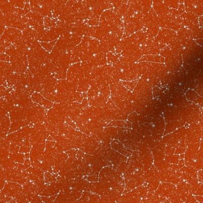 Small Scale Constellation Starry Skies on Sunset Orange