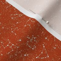 Small Scale Constellation Starry Skies on Sunset Orange