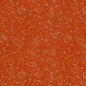 Small Scale Constellation Starry Skies on Sunset Orange