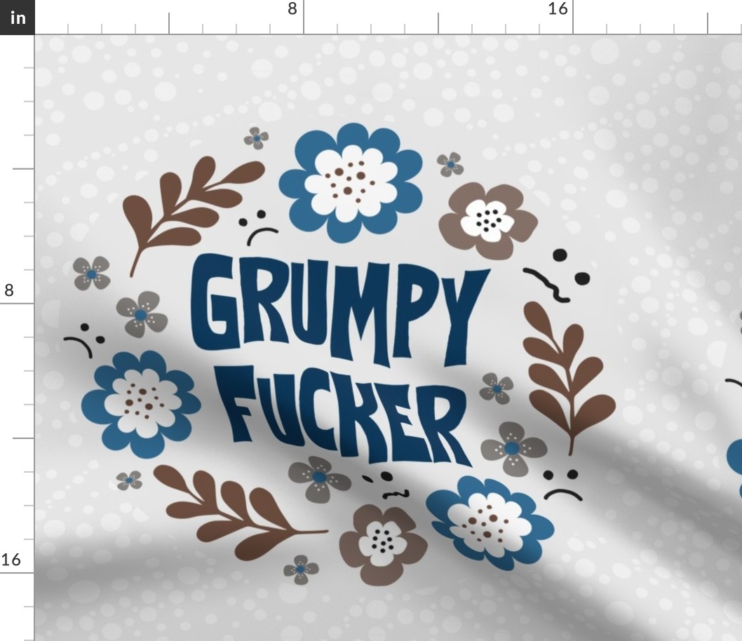 18x18 Panel Grumpy Fucker Funny Sweary Sarcastic Adult Humor for Throw Pillow or Cushion Cover