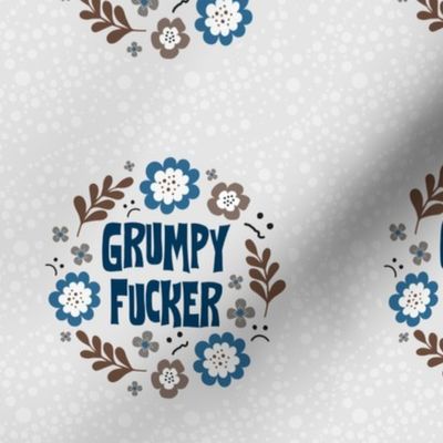 Grumpy Fucker 4 Inch Printed Circle for Embroidery Hoop Wall Art or Quilt Square Funny Sarcastic Rude Sweary