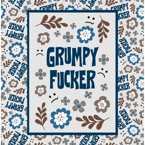 14x18 Panel Grumpy Fucker Sarcastic Sweary Adult Humor for DIY Garden Flag Smaller Kitchen Hand Tea Towel or Wall Art