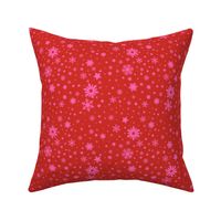 Simple Stars and Snowflakes in Red + Pink
