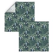 Calm Bird Floral Chinoiserie - Green - Medium