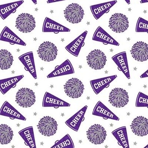 Cheer - Cheerleading - pom poms and megaphone - purple - LAD21