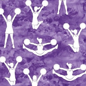 Cheerleading - cheer - purple watercolor - LAD21