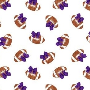 Football Cheer - Cheerleading bows - football - purple bows - LAD21