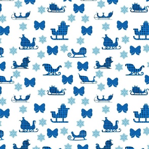 Blue Bows Fabric, Wallpaper and Home Decor