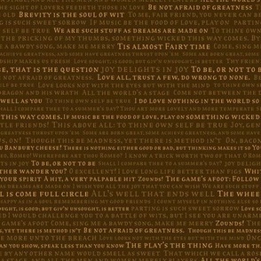 Shakespeare Quotes Burlap Brown