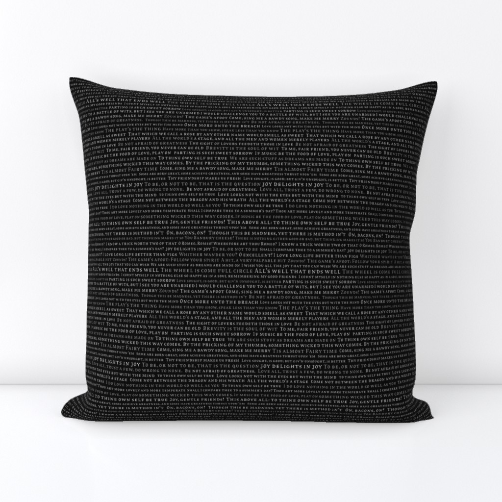 Shakespeare Quotes White on Black