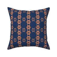 Ossineke Stripe: Navy & Rust Rustic Geometric, American Indian, Lodge, Southwest