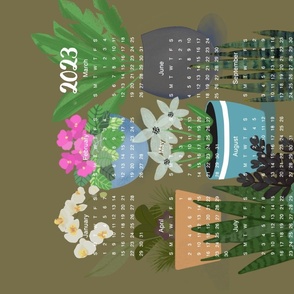 2023 Calendar - My Indoor Garden Tea Towel