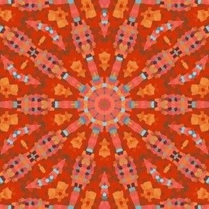 Red Orange Kaleidoscope Pattern