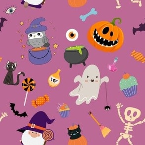 Cute Halloween Party - Purple Magenta