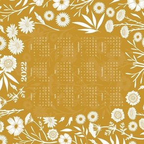 2022 Wildflower Silhouette Calendar in Mustard