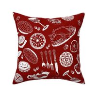 holiday meals red toile