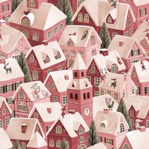 Winter pink houses