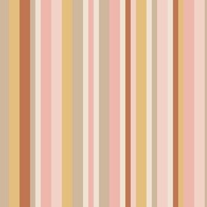 Neutral stripes in muted colors blush pink beige pale gold and white Medium scale