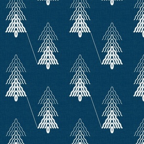 Abstract winter forest navy medium