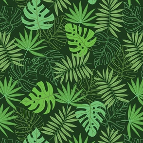 Tropical palm leaves print