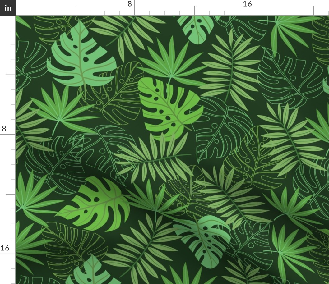 Tropical palm leaves print