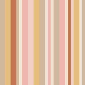 Neutral stripes in muted colors blush pink beige pale gold and white Large scale
