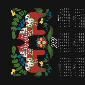 Dala Horse Scandinavian Folk Art 2022 Calendar