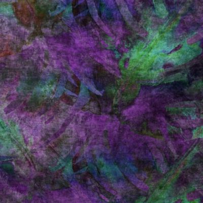 custom color 1 MOODY ANCIENT VELVET TROPICAL  LEAVES purple PSMGE 