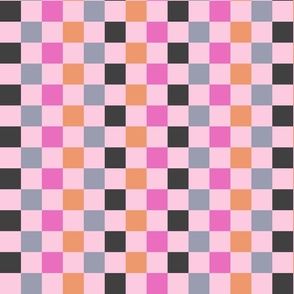 Retro squares pink orange black pastel Halloween Wallpaper
