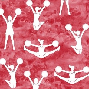 Cheerleading - cheer - red watercolor - LAD21