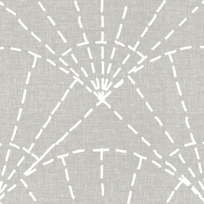 sashiko scallops white linen