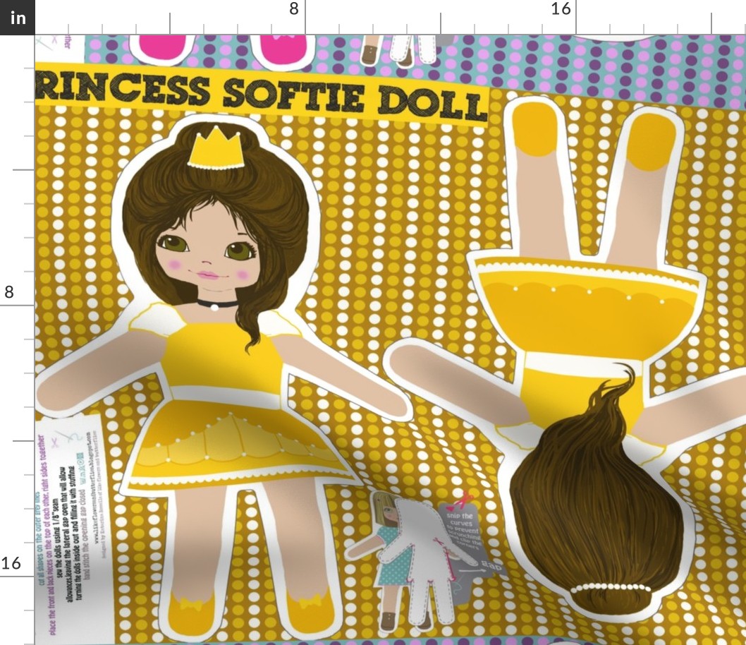 DIY cut and sew doll princesses template