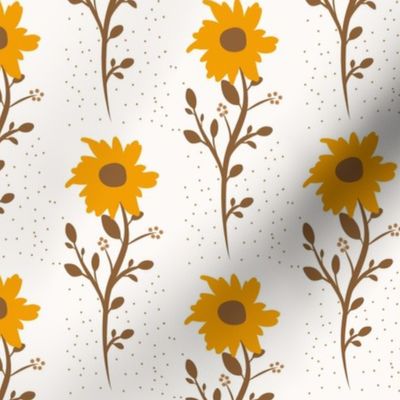 orange flowers beige background