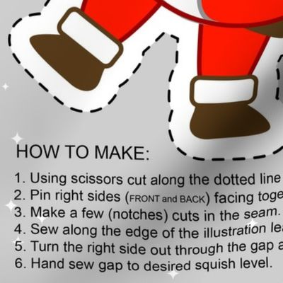 Santa Claus cut and sew cut-and-sew plushie or stuffed toy
