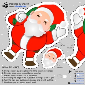 Santa Claus cut and sew cut-and-sew plushie or stuffed toy