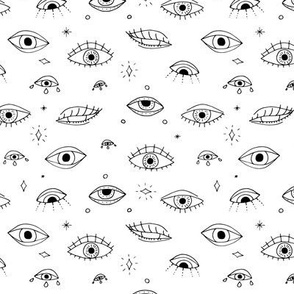 Black and White Seamless Eye Pattern