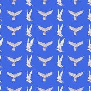 Blue Fabric with Doves
